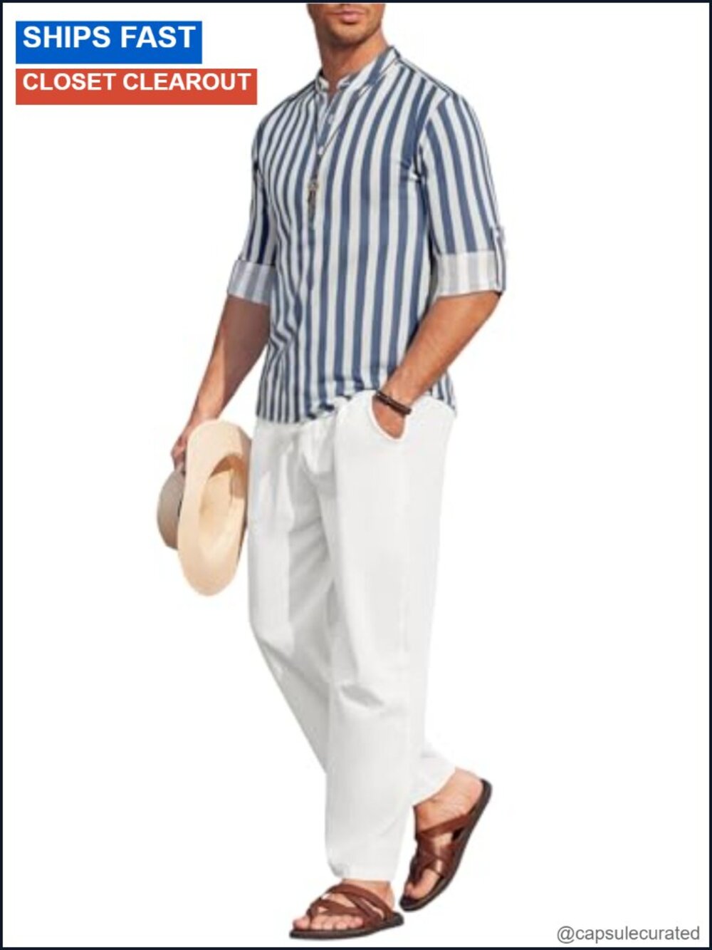 Men's 2 Piece Cotton Linen Set Casual Beach Outfits Long Sleeve